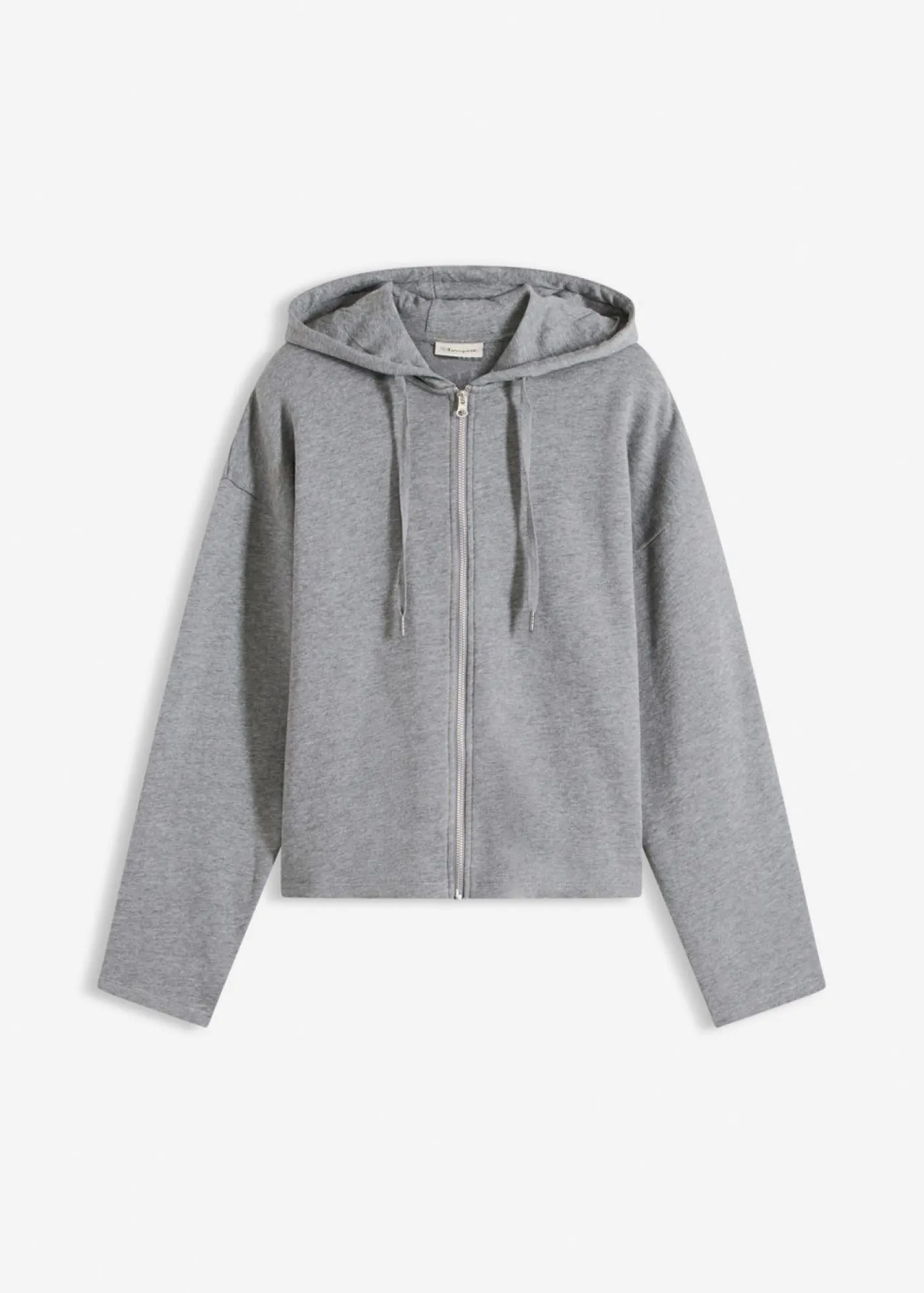 bonprix bonprix Chaqueta de chándal de algodón orgánico puro gris jaspeado moteado Outlet