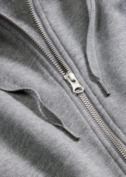 bonprix bonprix Chaqueta de chándal de algodón orgánico puro gris jaspeado moteado Outlet