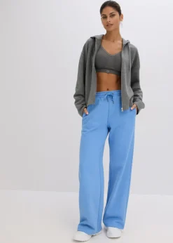 bonprix bonprix Chaqueta de chándal de algodón orgánico puro gris jaspeado moteado Outlet
