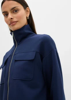 bonprix bonprix Chaqueta de chándal de mezcla de viscosa ligeramente brillante Azul marino Best