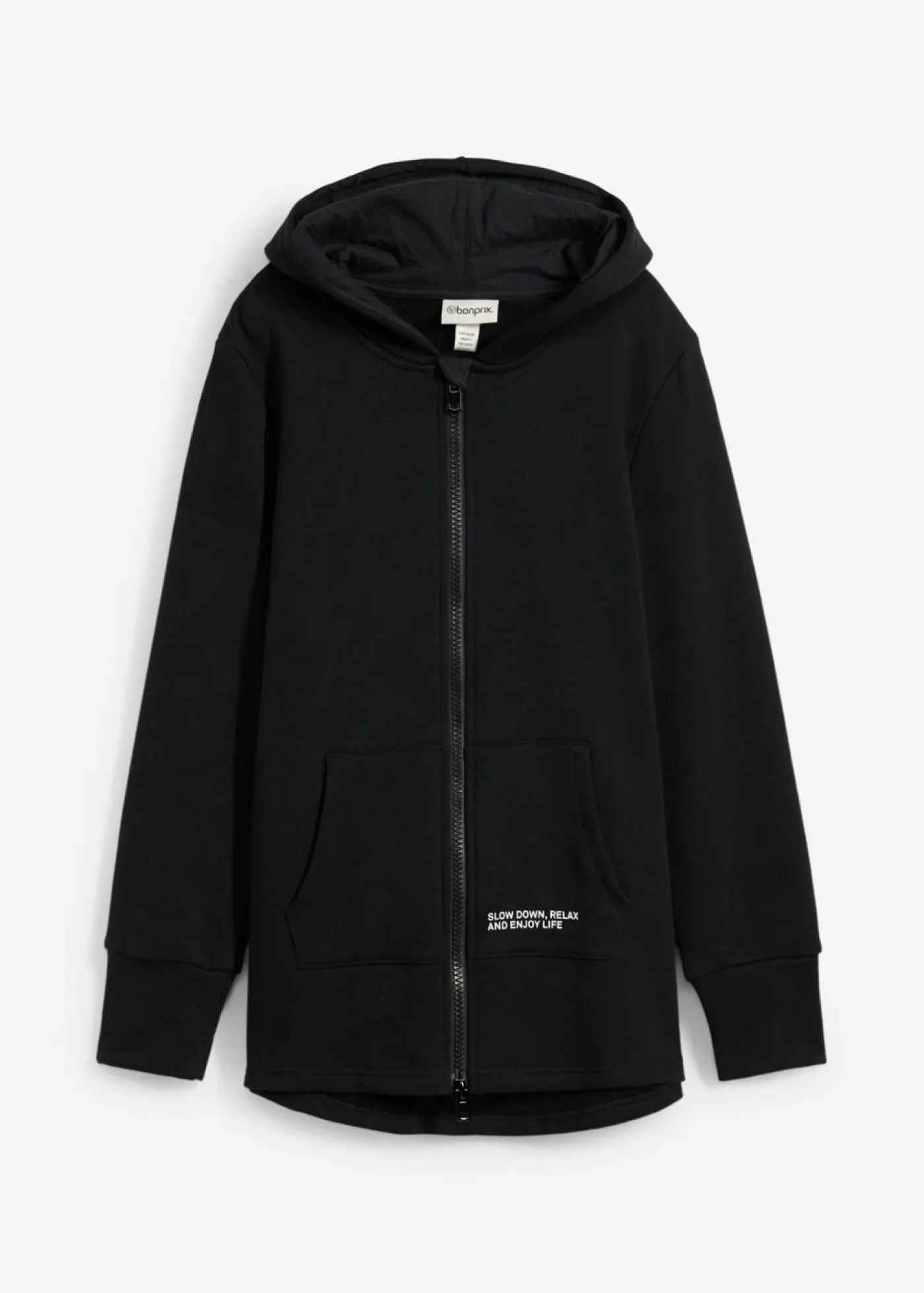 bonprix bonprix Chaqueta de chándal de suave mezcla de algodón Negro Outlet