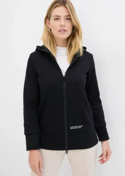 bonprix bonprix Chaqueta de chándal de suave mezcla de algodón Negro Outlet