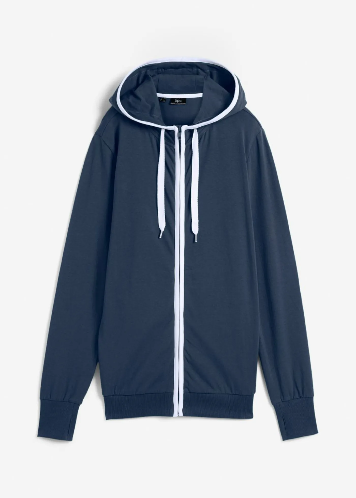 bonprix bonprix Chaqueta de chándal elástica con algodón Azul marino Online