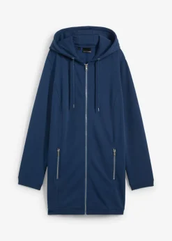 bonprix bonprix Chaqueta de chándal larga con bolsillos con cremallera Azul almirante New