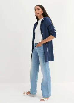 bonprix bonprix Chaqueta de chándal larga con bolsillos con cremallera Azul almirante New