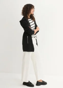 bonprix bonprix Chaqueta de chándal larga con bolsillos con cremallera Negro New
