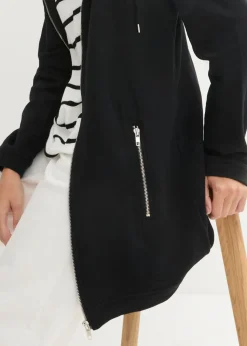 bonprix bonprix Chaqueta de chándal larga con bolsillos con cremallera Negro New