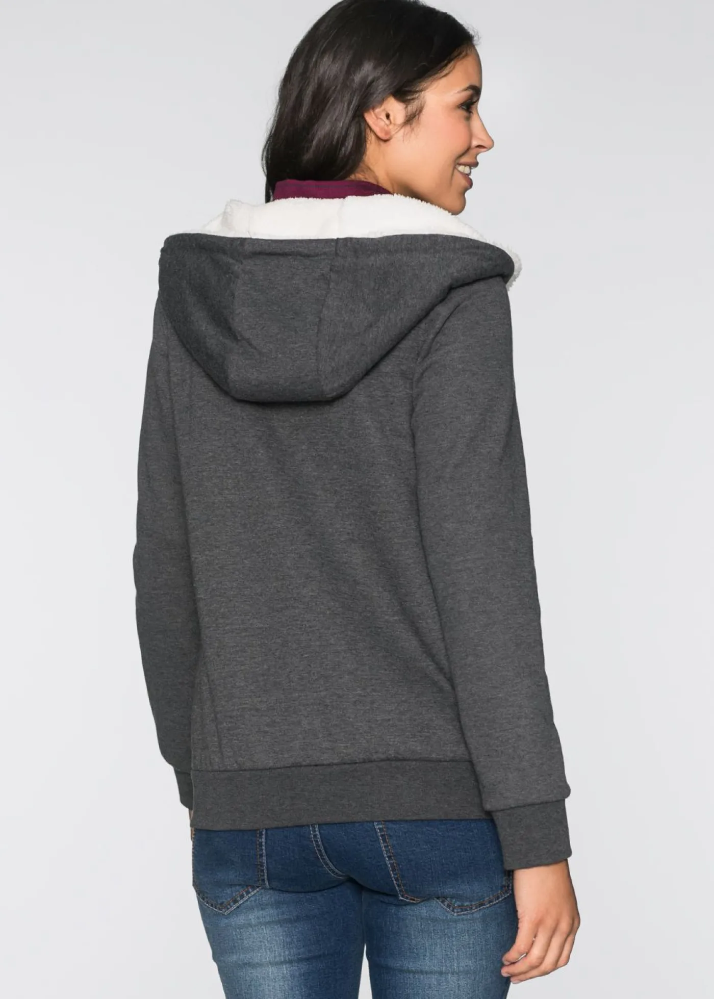 bonprix bonprix Chaqueta de chándal premamá y de porteo, 3 en 1, con interior esponjoso Antracita jaspeado Clearance