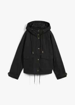 bonprix bonprix Chaqueta de entretiempo con capucha Negro Sale