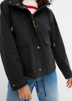 bonprix bonprix Chaqueta de entretiempo con capucha Negro Sale