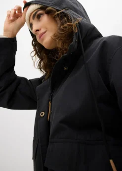 bonprix bonprix Chaqueta de entretiempo con capucha Negro Sale