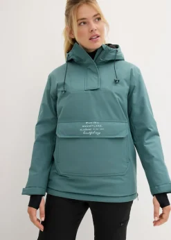bonprix bonprix Chaqueta de esquí impermeable funcional con forro polar Verde grisáceo Sale