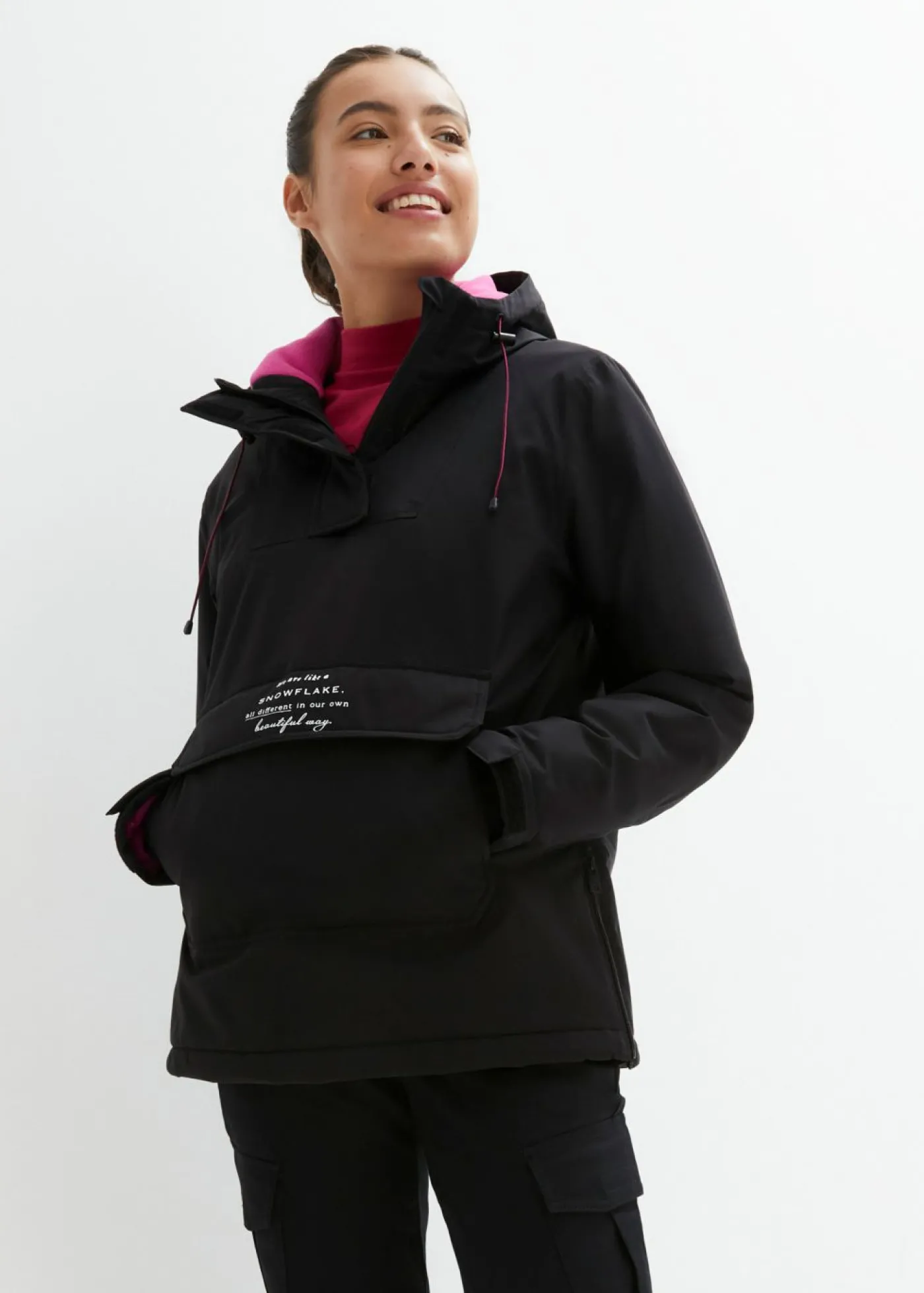 bonprix bonprix Chaqueta de esquí impermeable funcional con forro polar Negro Best