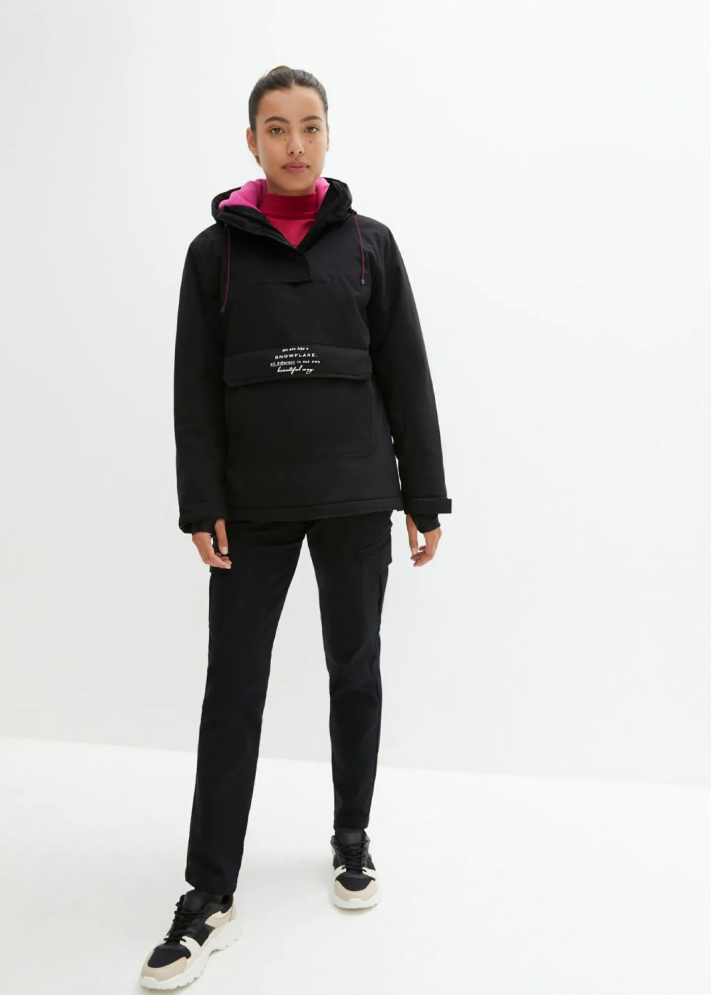 bonprix bonprix Chaqueta de esquí impermeable funcional con forro polar Negro Best