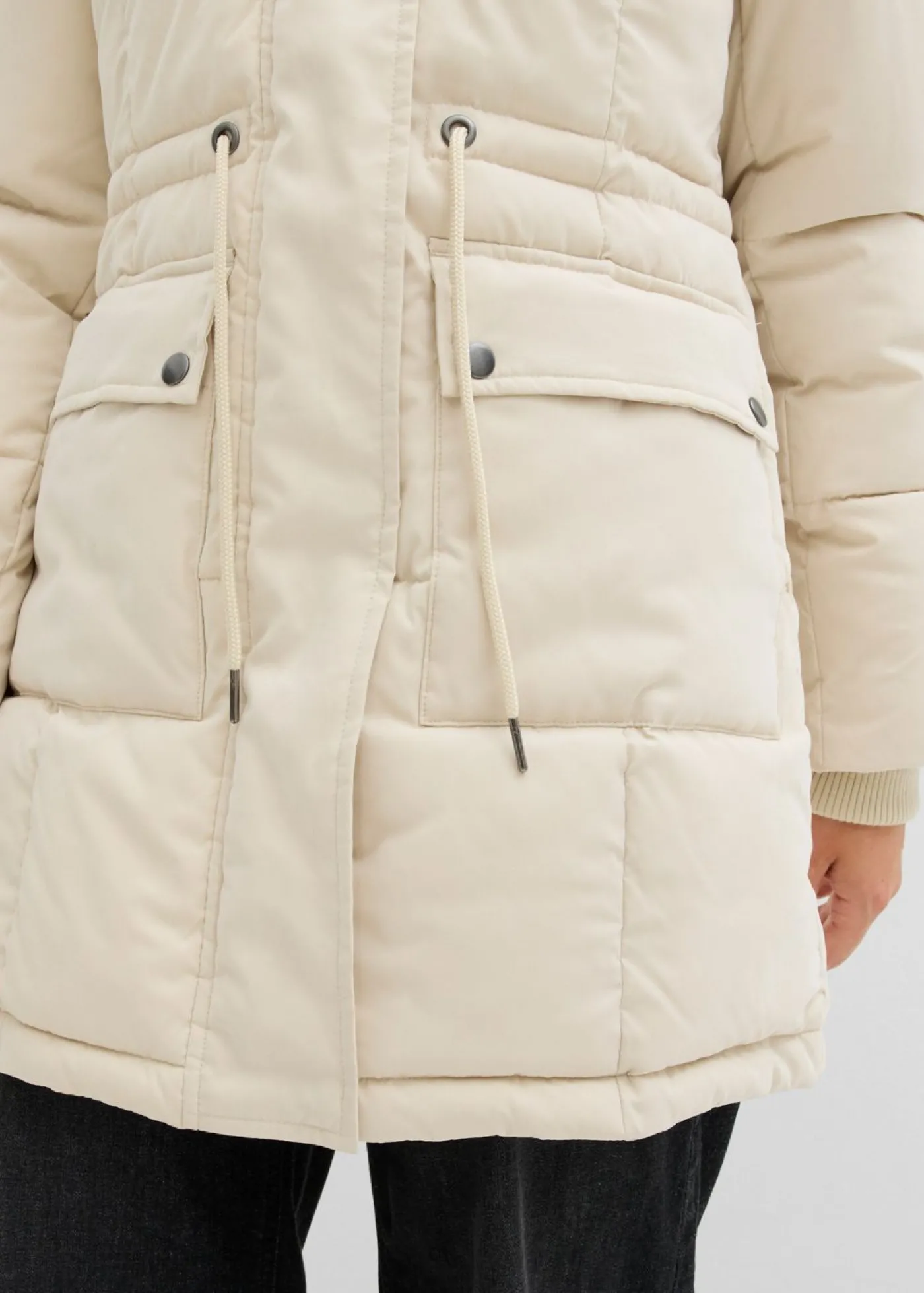 bonprix bonprix Chaqueta de invierno con cintura ajustable Arena claro