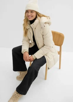 bonprix bonprix Chaqueta de invierno con cintura ajustable Arena claro