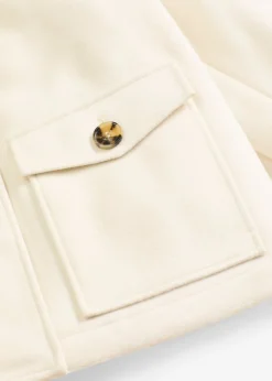 bonprix bonprix Chaqueta de invierno con aspecto de lana blanco perla
