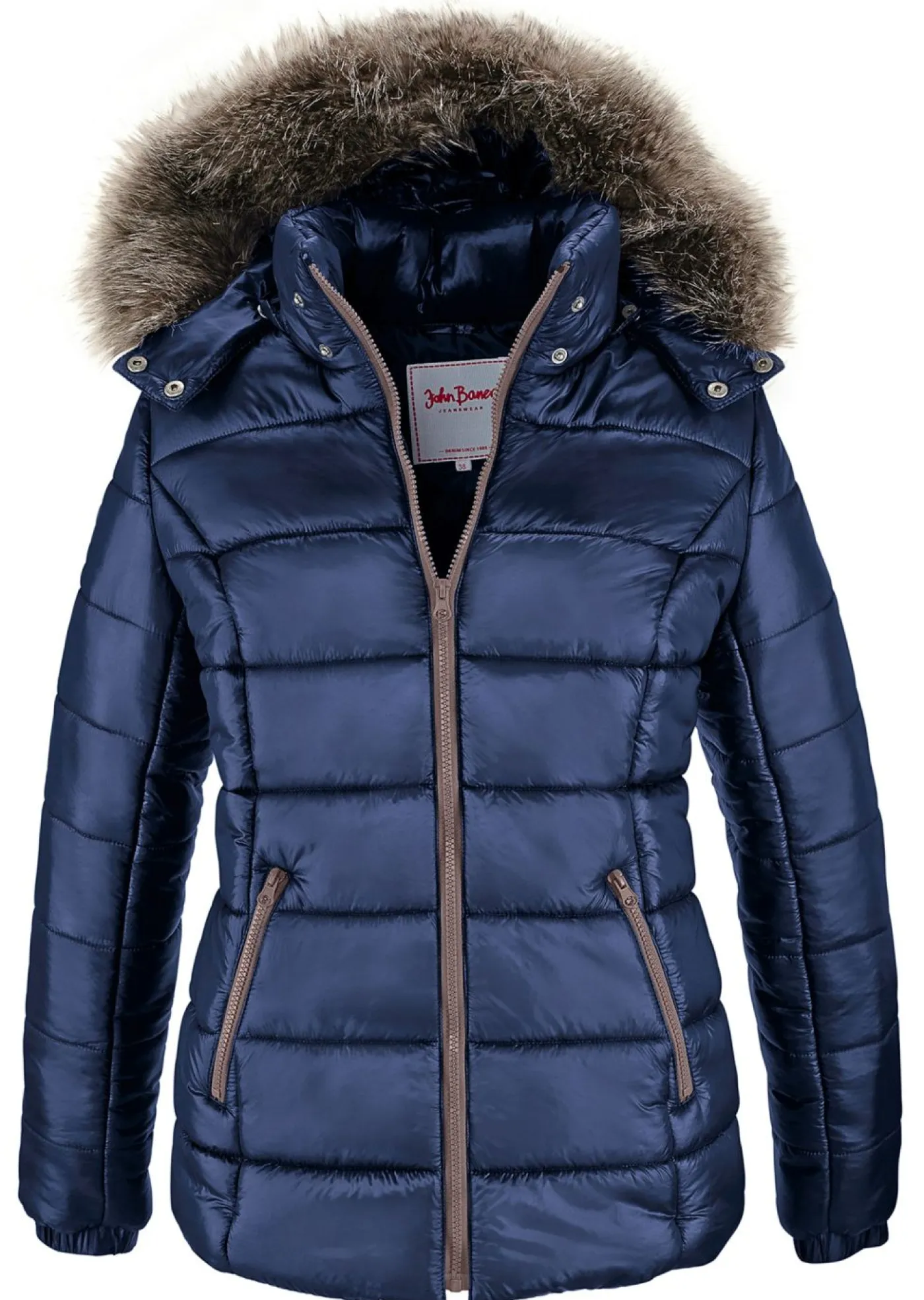 bonprix bonprix Chaqueta de invierno con capucha Azul marino Clearance
