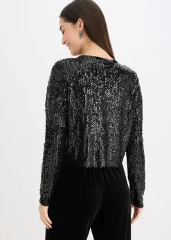 bonprix bonprix Chaqueta de lentejuelas Negro