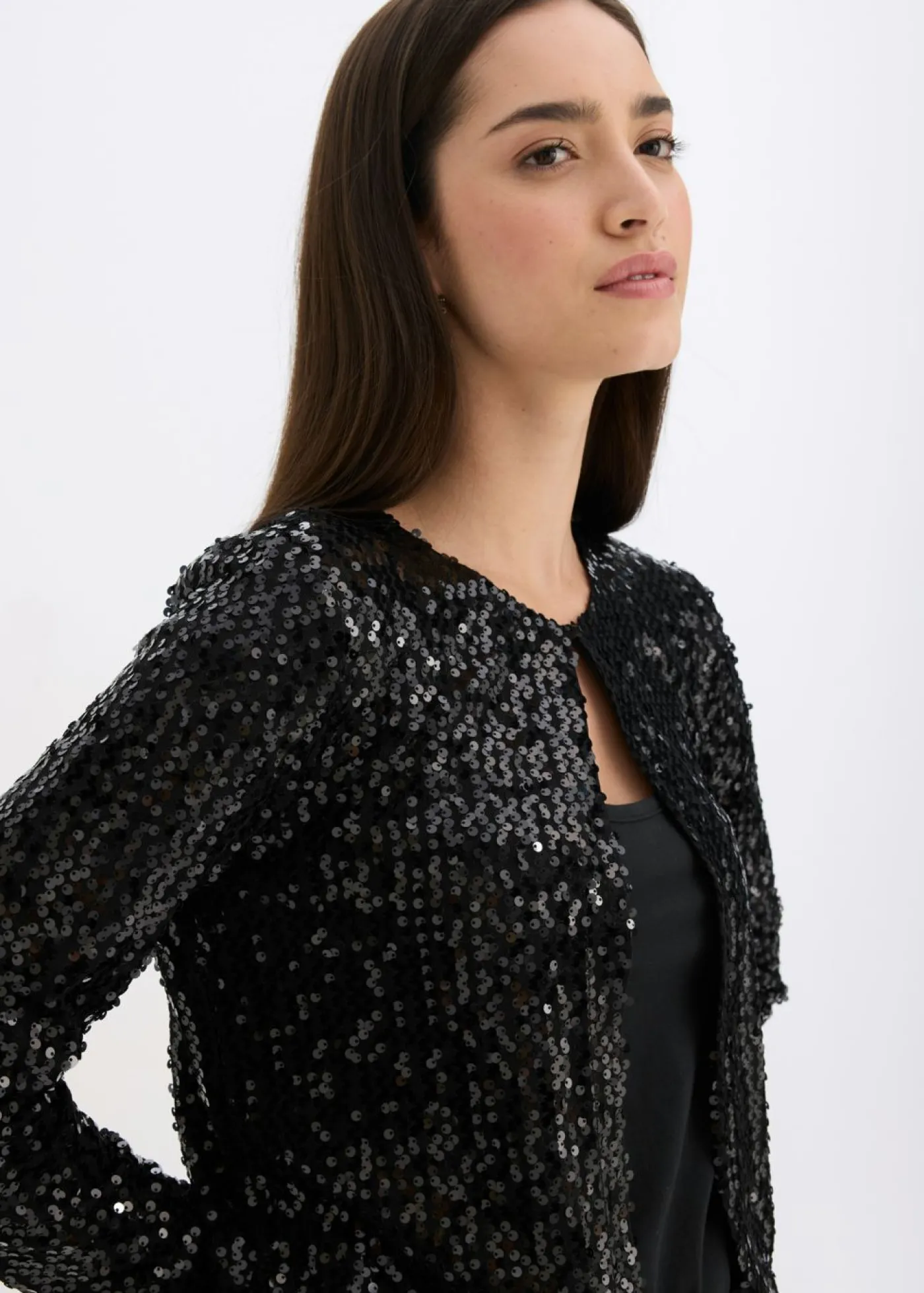 bonprix bonprix Chaqueta de lentejuelas Negro