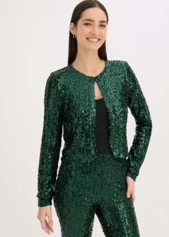 bonprix bonprix Chaqueta de lentejuelas Verde intenso Hot
