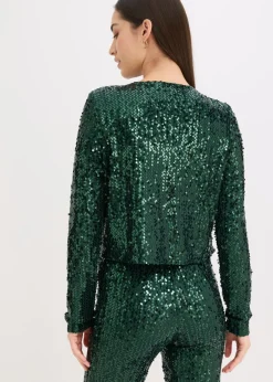 bonprix bonprix Chaqueta de lentejuelas Verde intenso Hot