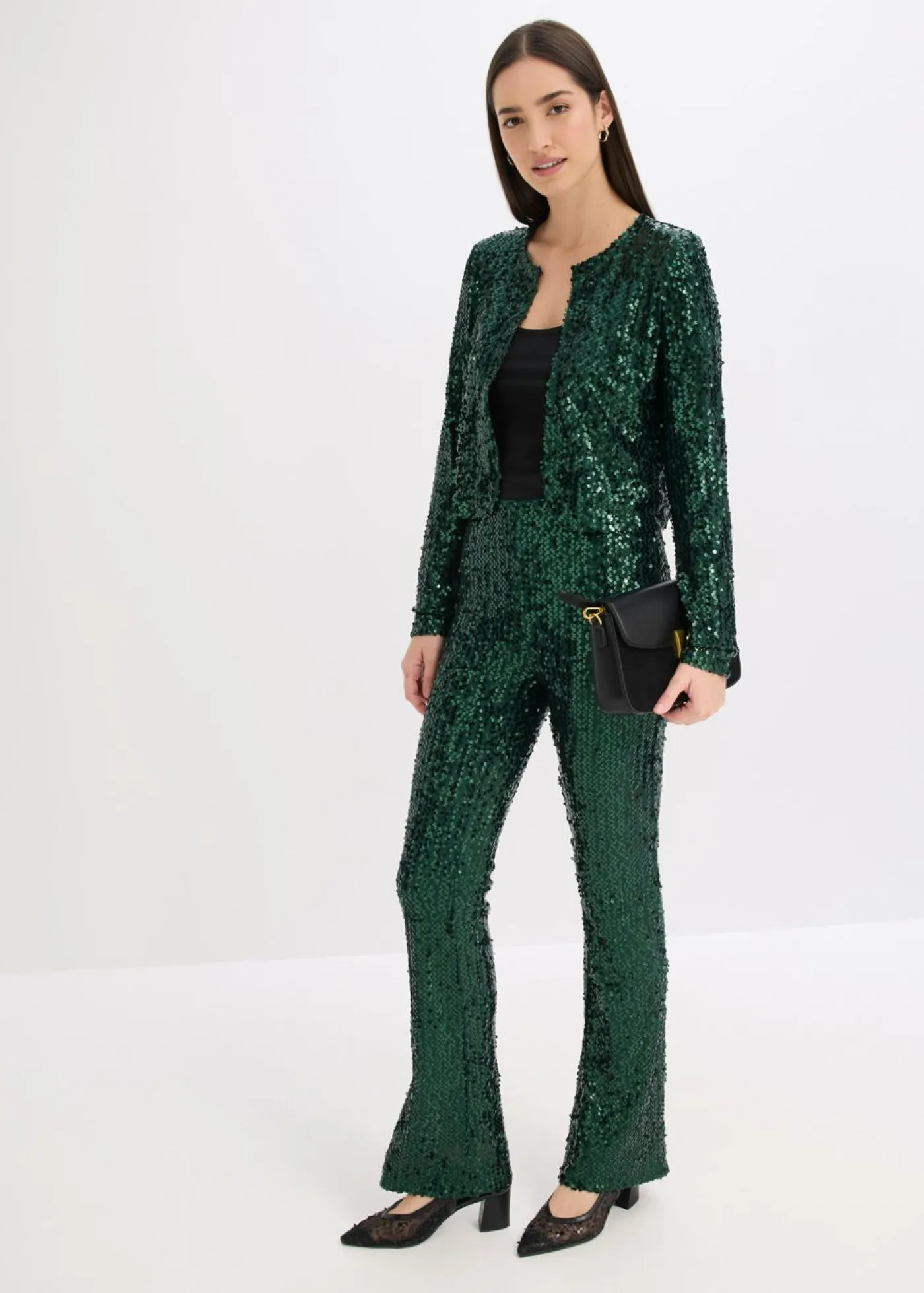 bonprix bonprix Chaqueta de lentejuelas Verde intenso Hot