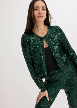bonprix bonprix Chaqueta de lentejuelas Verde intenso Hot