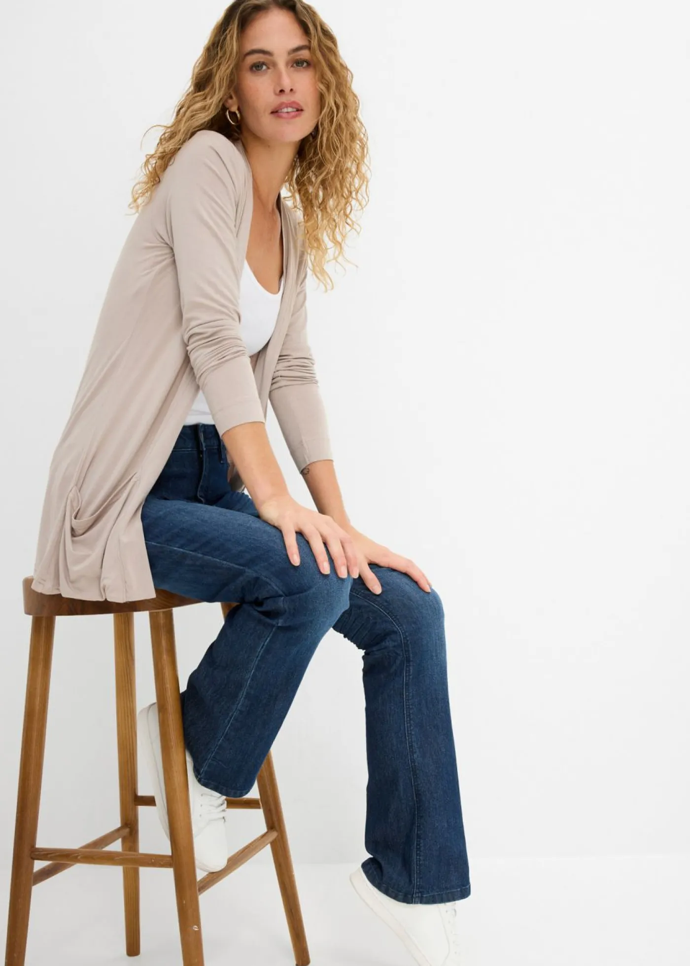 bonprix bonprix Chaqueta de mezcla de viscosa suave Piedra Outlet