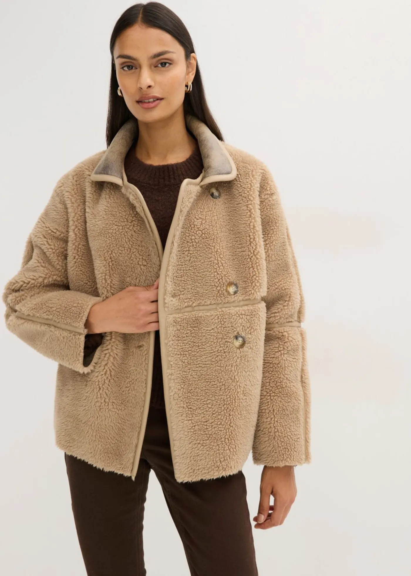 bonprix bonprix Chaqueta de pelo Caqui claro Outlet