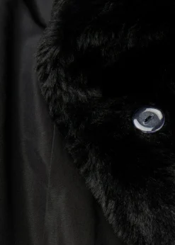 bonprix bonprix Chaqueta de pelo sintético Negro Clearance