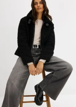 bonprix bonprix Chaqueta de pelo sintético Negro New