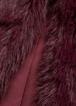 bonprix bonprix Chaqueta de pelo sintético rojo burdeos