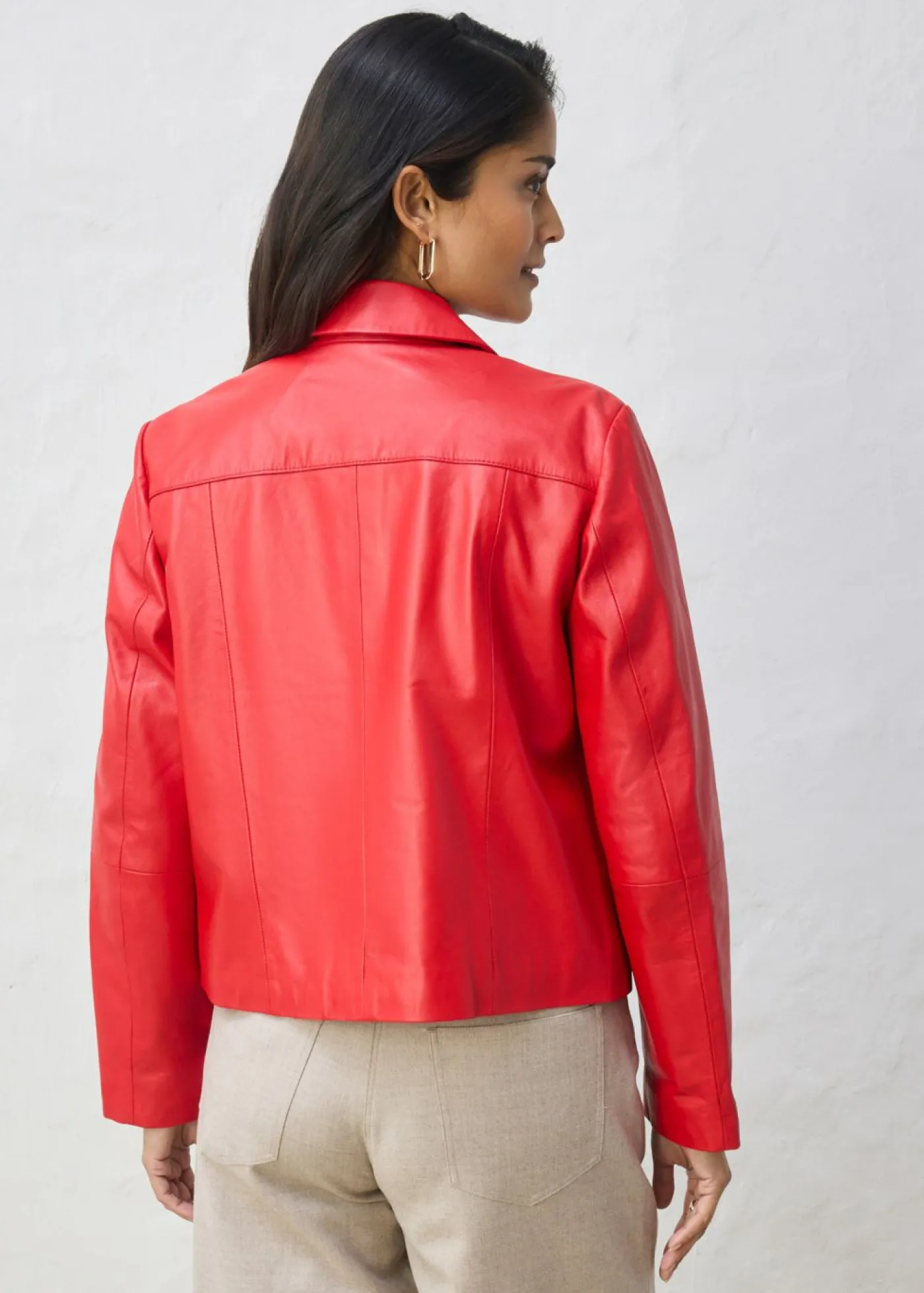 bonprix bonprix Chaqueta de piel de napa de cordero suave fresa Discount