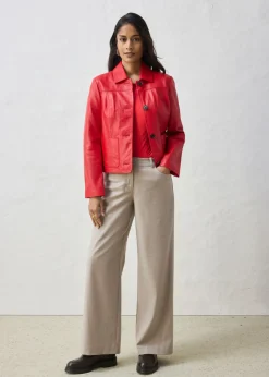 bonprix bonprix Chaqueta de piel de napa de cordero suave fresa Discount