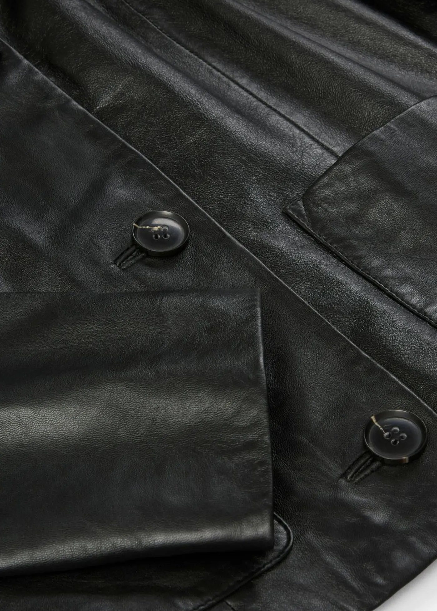 bonprix bonprix Chaqueta de piel de napa de cordero suave Negro New