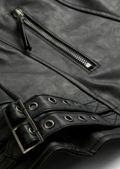 bonprix bonprix Chaqueta de piel sintética de viscosa pura Negro Hot