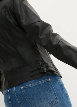 bonprix bonprix Chaqueta de piel sintética de viscosa pura Negro Hot