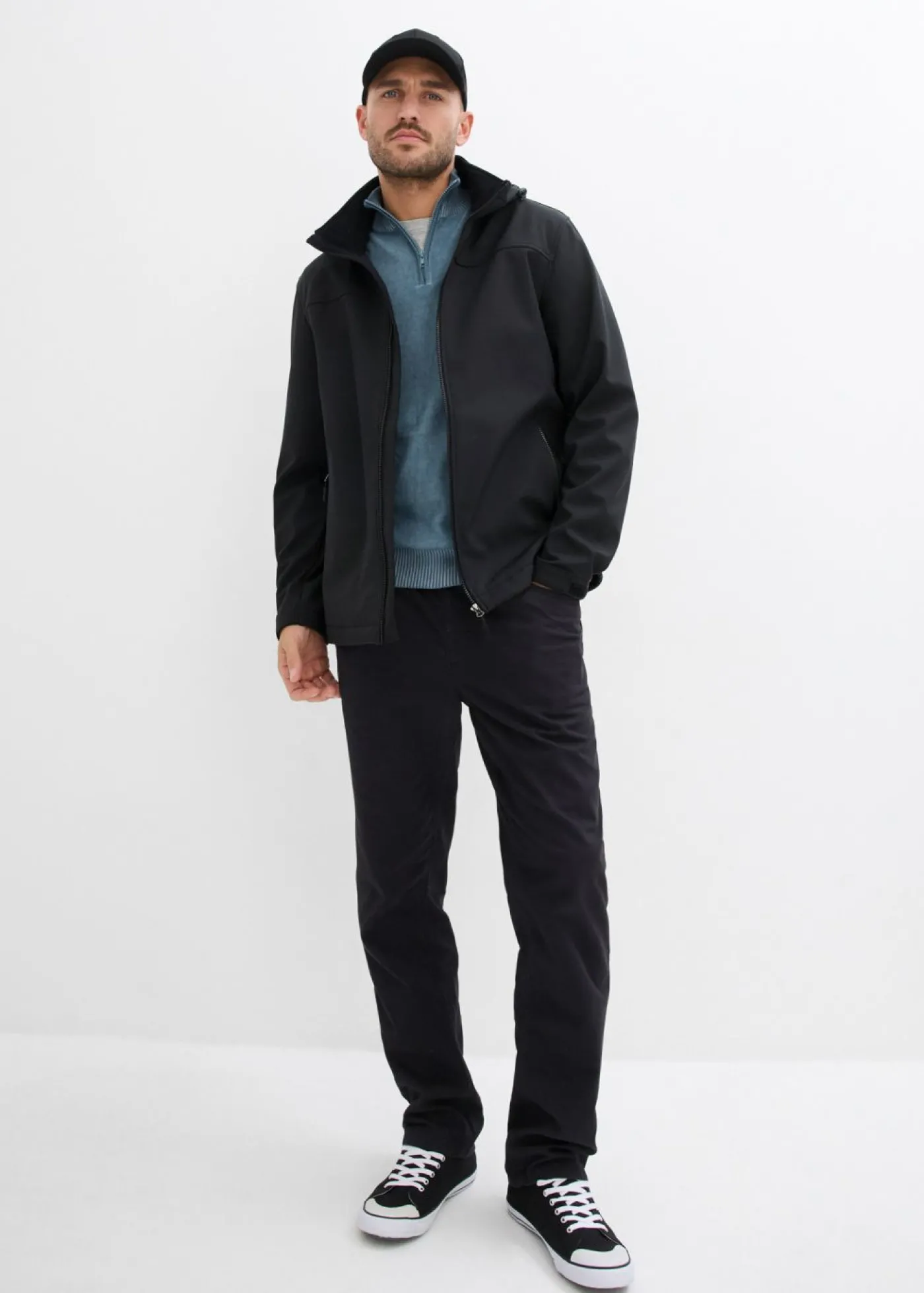 bonprix bonprix Chaqueta de porteo 2 en 1 para hombre con inserto de porteo Negro New