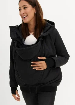 bonprix bonprix Chaqueta de porteo/premamá de invierno Negro Hot