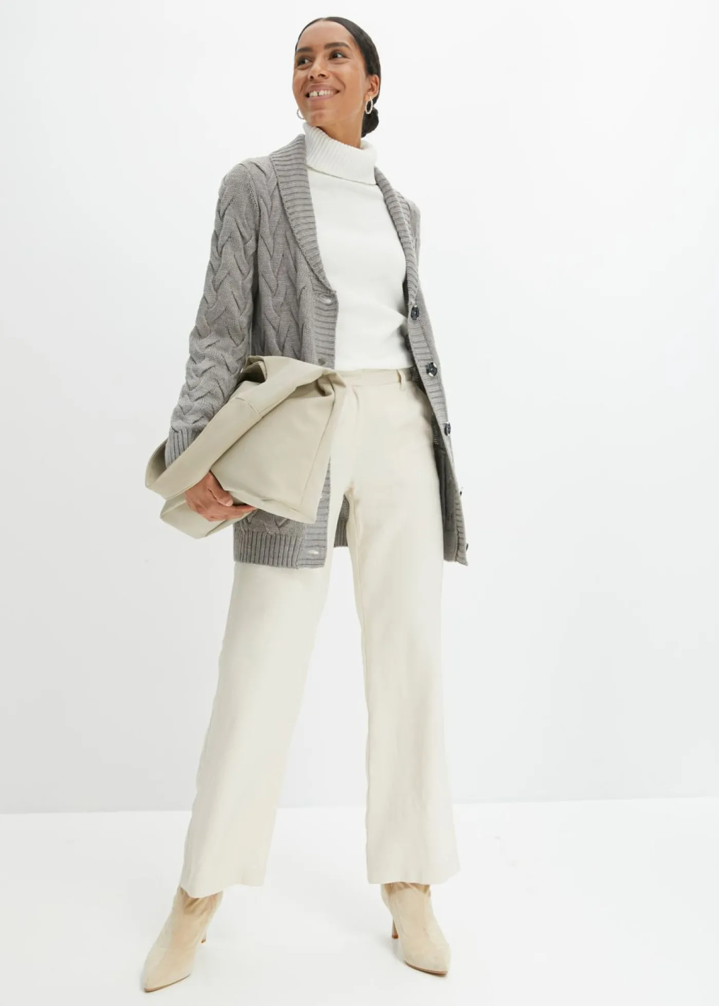 bonprix bonprix Chaqueta de punto gris moteado Best