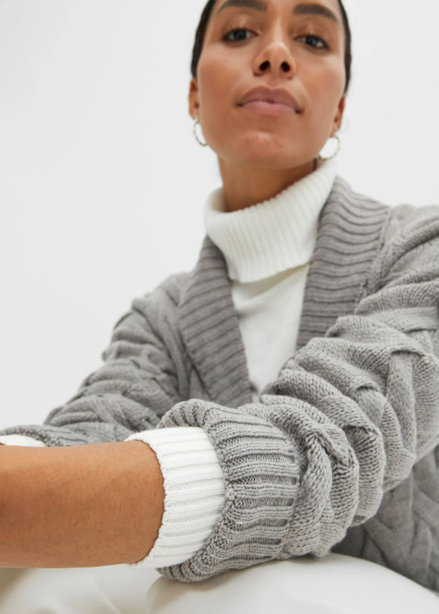 bonprix bonprix Chaqueta de punto gris moteado Best