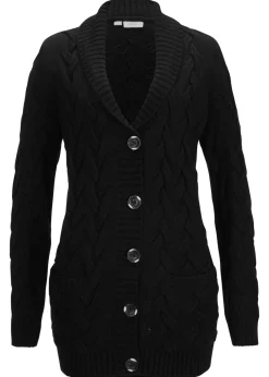 bonprix bonprix Chaqueta de punto Negro Hot