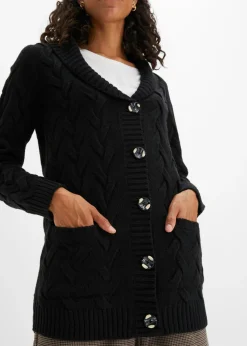 bonprix bonprix Chaqueta de punto Negro Hot