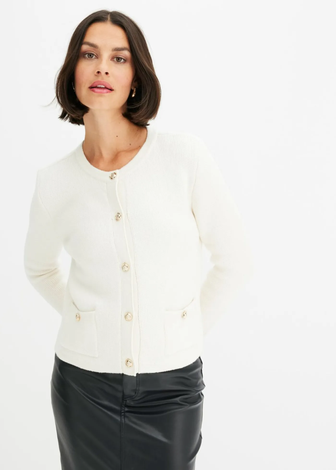 bonprix bonprix Chaqueta de punto Blanco lana Clearance