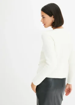 bonprix bonprix Chaqueta de punto Blanco lana Clearance