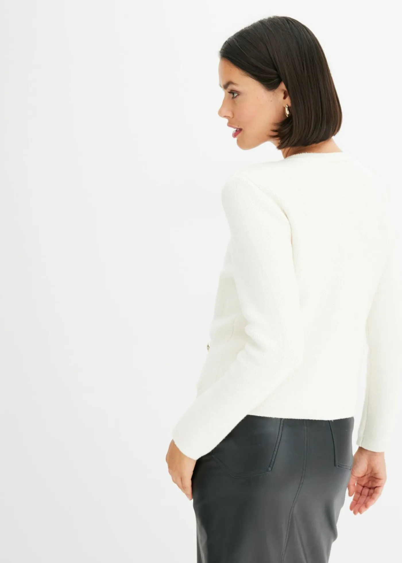 bonprix bonprix Chaqueta de punto Blanco lana Clearance