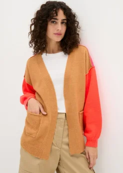 bonprix bonprix Chaqueta de punto beige crema-vnaranja neón-rosa oscuro Online