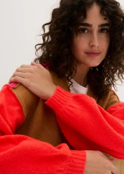 bonprix bonprix Chaqueta de punto beige crema-vnaranja neón-rosa oscuro Online
