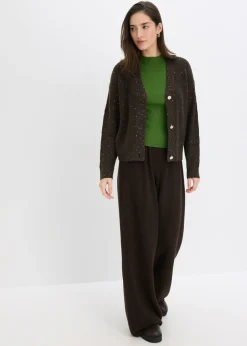 bonprix bonprix Chaqueta de punto ajour Marrón oscuro Sale